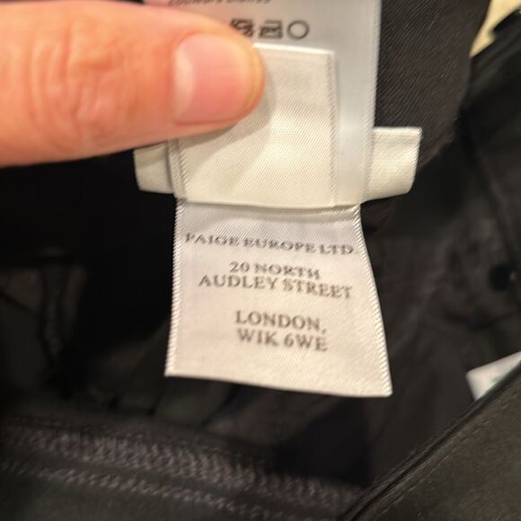 Paige shiny black jeans in a size 27. They are coated - Picture 14 of 16